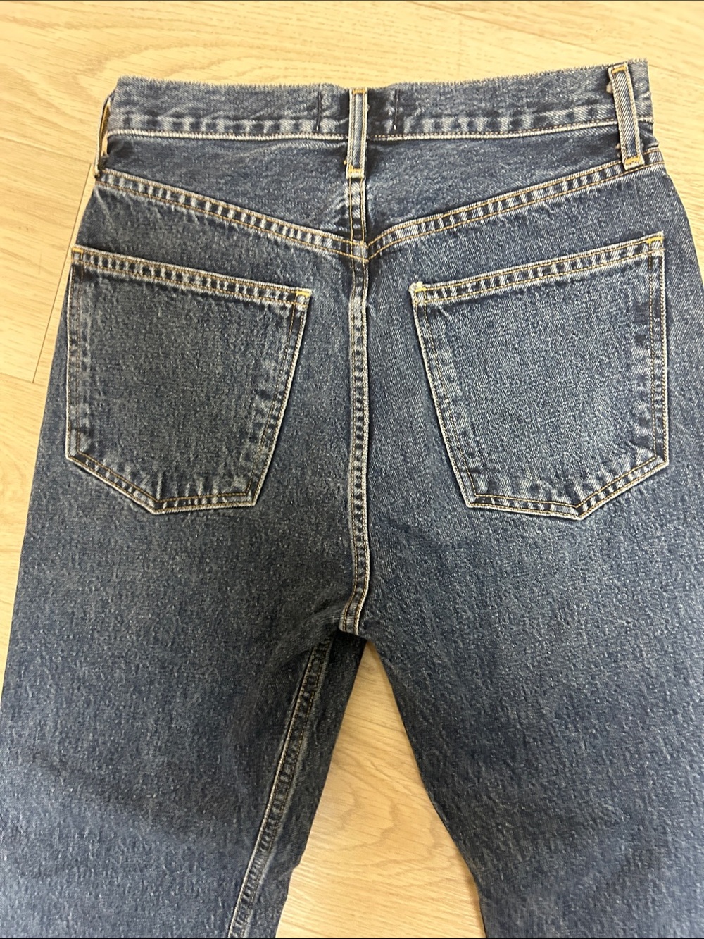 Agolde Straight Leg Dark Wash Jeans - Picture 6 of 7